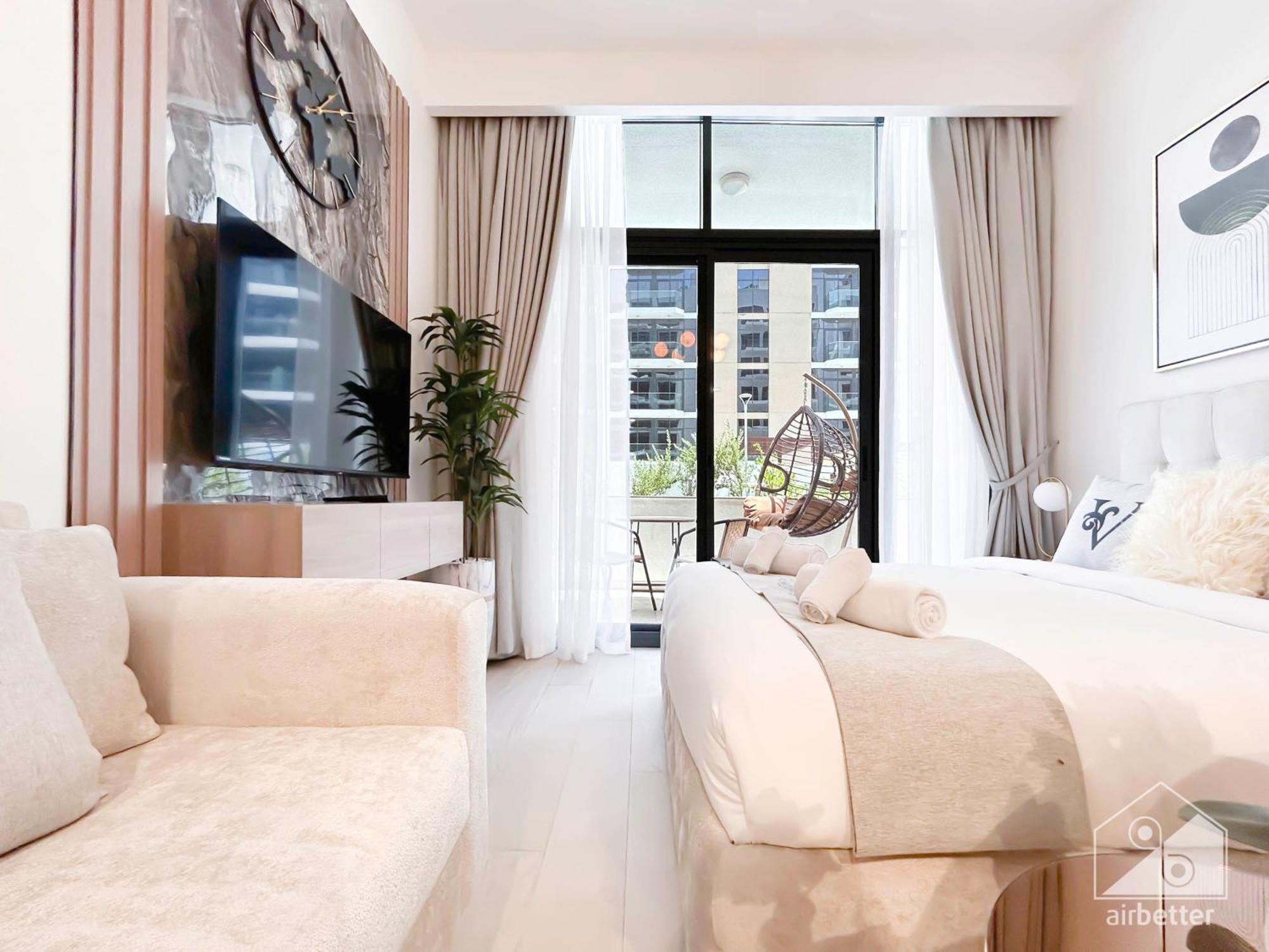 Charming Studio With Balcony In Azizi Riviera Dubái Exterior foto